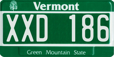 VT license plate XXD186