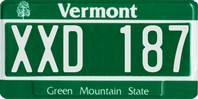VT license plate XXD187