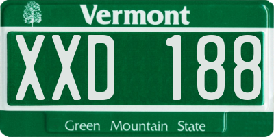 VT license plate XXD188