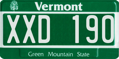 VT license plate XXD190