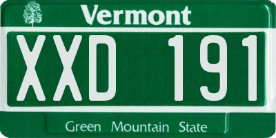 VT license plate XXD191