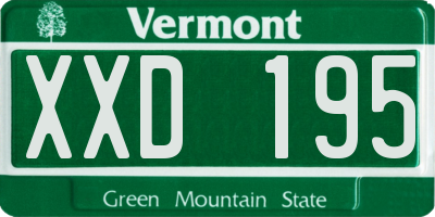 VT license plate XXD195