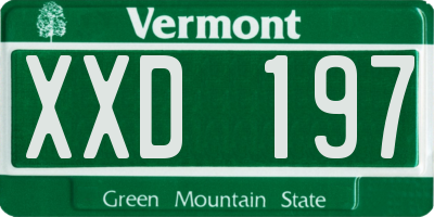 VT license plate XXD197