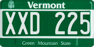 VT license plate XXD225