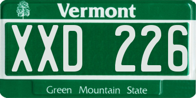 VT license plate XXD226
