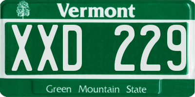 VT license plate XXD229