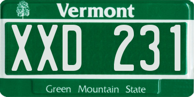 VT license plate XXD231