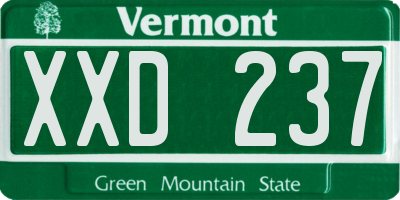 VT license plate XXD237