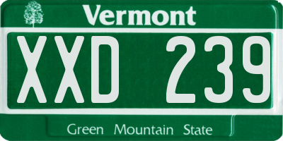 VT license plate XXD239