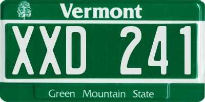 VT license plate XXD241