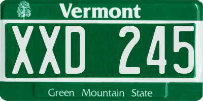 VT license plate XXD245