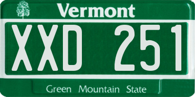 VT license plate XXD251