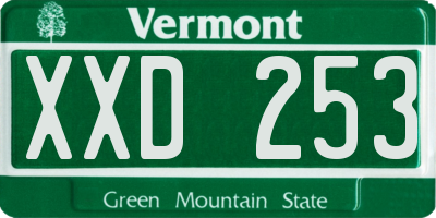 VT license plate XXD253