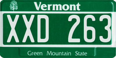VT license plate XXD263