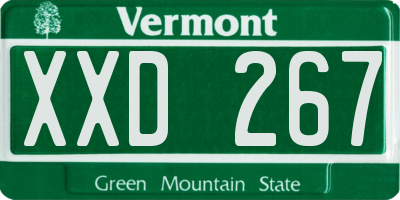 VT license plate XXD267
