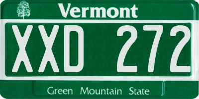 VT license plate XXD272