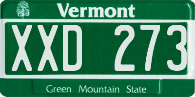 VT license plate XXD273