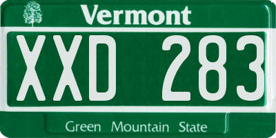 VT license plate XXD283