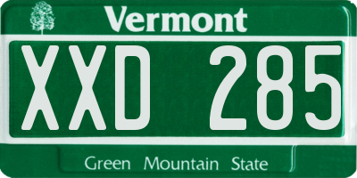 VT license plate XXD285