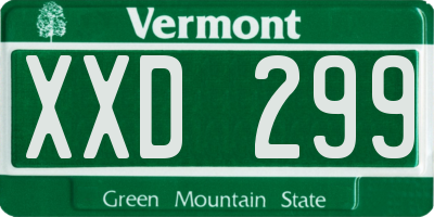 VT license plate XXD299