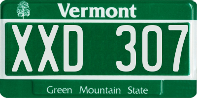 VT license plate XXD307
