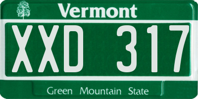 VT license plate XXD317