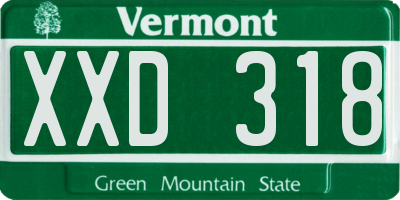 VT license plate XXD318