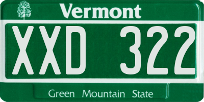 VT license plate XXD322