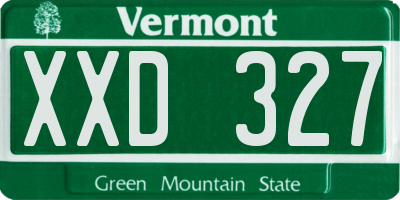 VT license plate XXD327