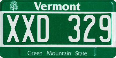 VT license plate XXD329