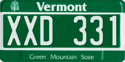 VT license plate XXD331