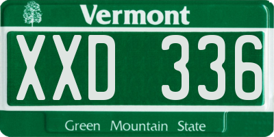 VT license plate XXD336