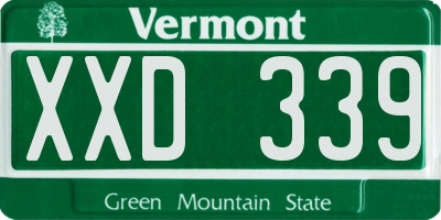 VT license plate XXD339