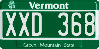 VT license plate XXD368