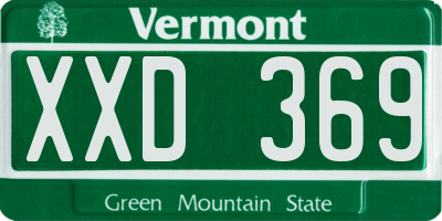 VT license plate XXD369