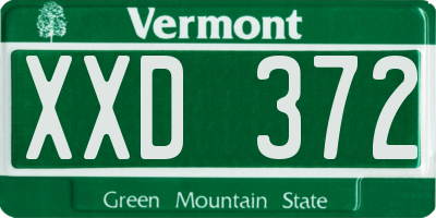 VT license plate XXD372