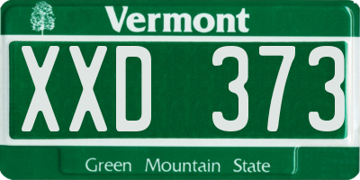 VT license plate XXD373