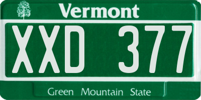 VT license plate XXD377