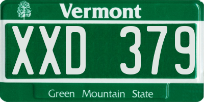 VT license plate XXD379