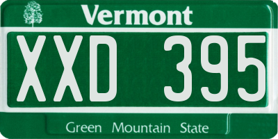 VT license plate XXD395