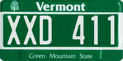VT license plate XXD411