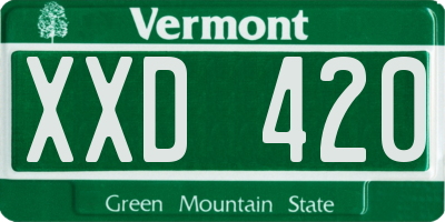 VT license plate XXD420