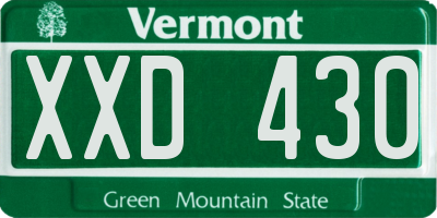 VT license plate XXD430