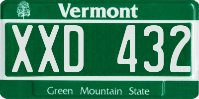 VT license plate XXD432