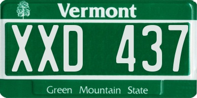 VT license plate XXD437