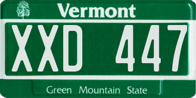 VT license plate XXD447