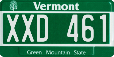 VT license plate XXD461