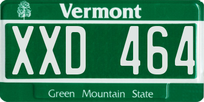 VT license plate XXD464