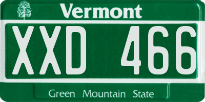 VT license plate XXD466