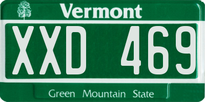VT license plate XXD469